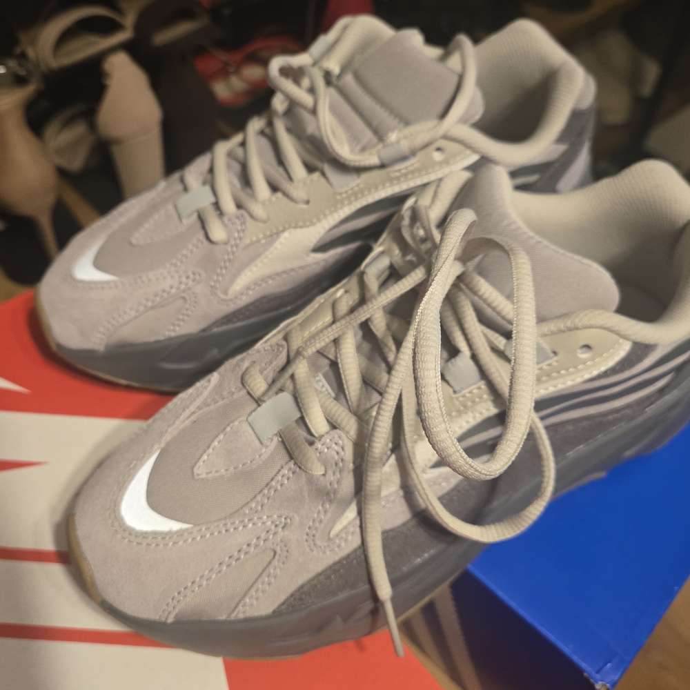 Gray and White Sneakers